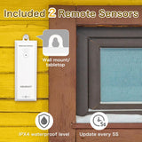 KIDLEDUCT Indoor Outdoor Thermometer Wireless Battery Powered, High Precision Inside Outside Humidity Temperature with Alert, Backlight Weather Thermometers with 2 Sensors, 330ft Wireless, White