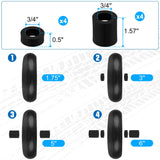 4.00-6 Flat Free Wheelbarrow Tires and Wheels, 13 Inch Wheelbarrow Tires with 5/8" or 3/4" Bearings, 1.75'' Centered Hub Hand Truck Solid Wheels Replacement for Hand Trucks, Dolly Trolleies, 2 PCS