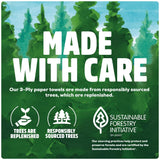 Brawny Tear-A-Square 3-Ply Paper Towels, 12 XL Family Rolls = 30 Regular Rolls, Strong, Absorbent, and Durable with 3 Sheet Sizes (Quarter, Half, Full)