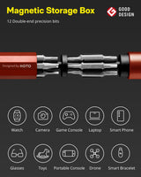 HOTO 24 in 1 Mini Screwdriver Set, Magnetic Torx Bit Set, Eyeglass Repair Kit, EDC Pen Screwdriver for Electronics, Watches, Phones, Laptops, Cameras, Gadgets for Men, Cinnabar Red