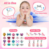 Faburo 42PCS Jewelry Toys for Girls, Unicorn Mermaid Princess Toys- Rings