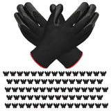 bulkisbargain 72 Pairs Gardening Gloves for Men Women Rubber Coated Breathable Garden Gloves Black