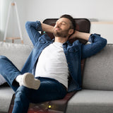 Massage-Mat, Detachable Neck Massager, Full Body Vibration Heating, Massage Pad with 10 Vibrating Motors and 9 Speed Settings for Home Office Use, Brown