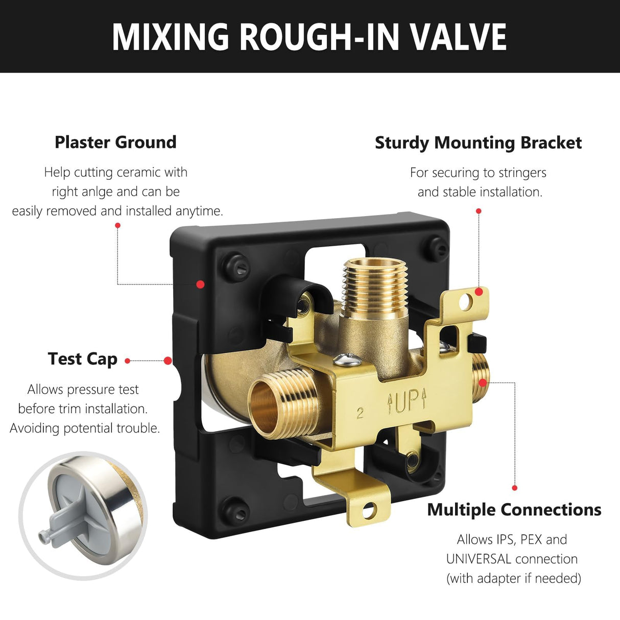 RJDIBAN Shower Valve for Delta R10000-UNBXHF, 3 Port 1/2 Inch Connection 1-Pack, R10000 Valve Kit Compatible with Delta MultiChoice 13 14 17 17T Shower Trim, High Flow Brass Construction Without Stops