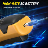 2026 New 3000mAh Cardboard Box Cutter with 2 Titanium Blades, Cordless Electric Scissors with Safety Lock & LED Light, Storage Box, 300RPM, 4V, Cutter for Fabric Carpet Carton Plastic Leather Cloth