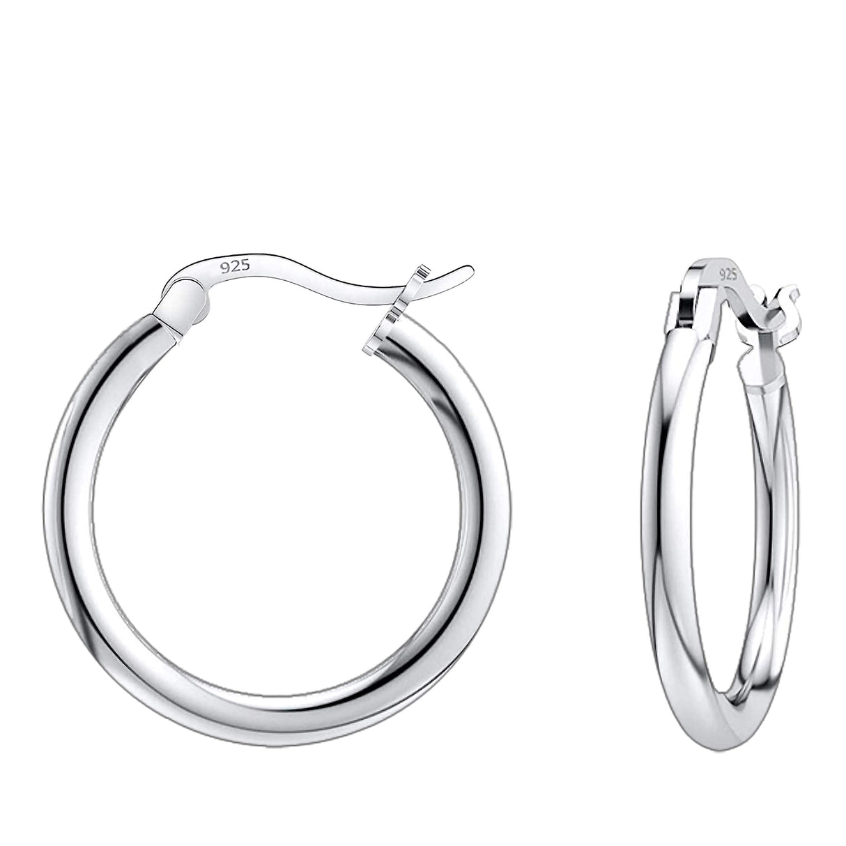 Savlano 925 Sterling silver Round Hoop Earrings for Women & Men Comes in 10MM-25MM (18)