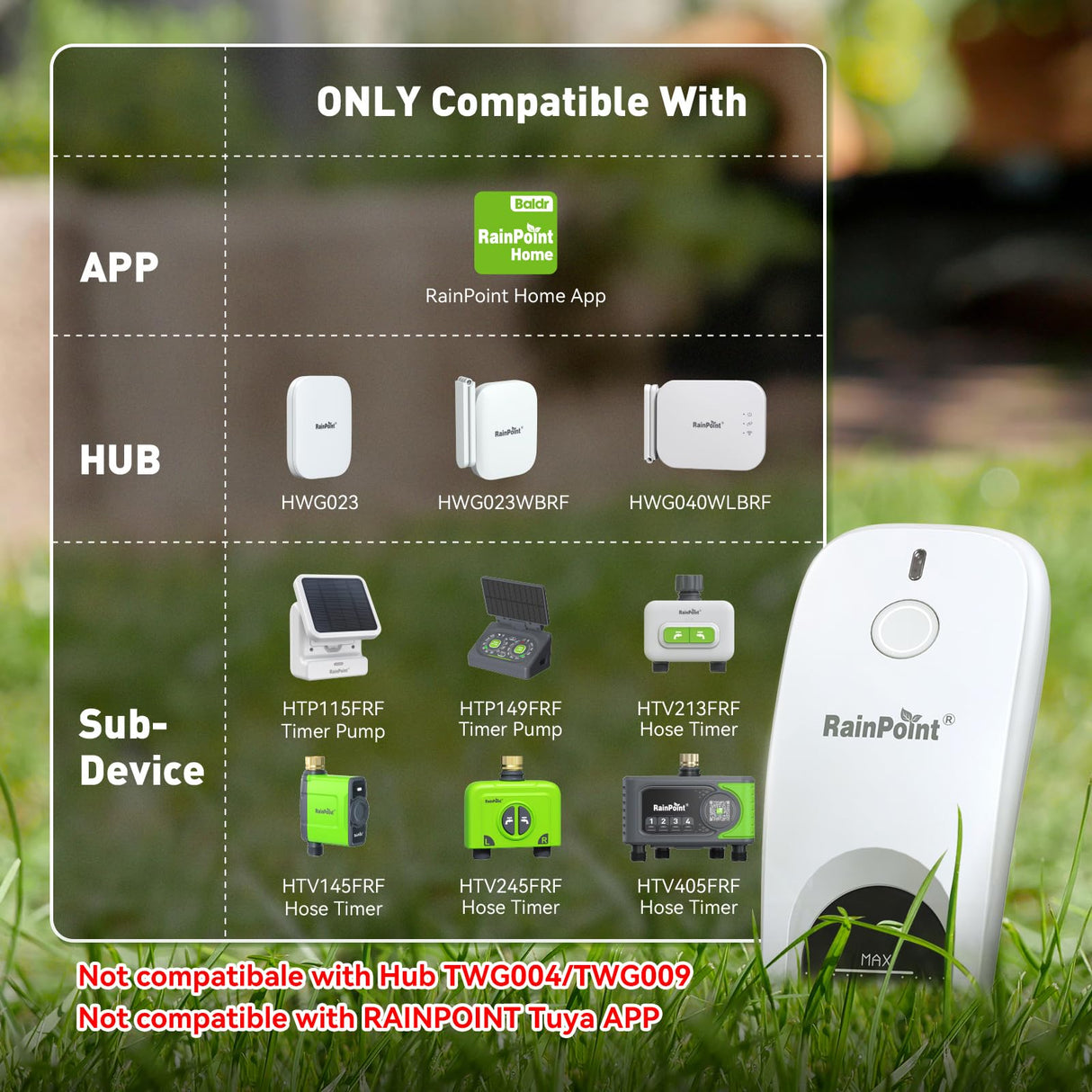 RainPoint 3-in-1 APP Remote Monitoring WiFi Soil Meter Indoor/Outdoor