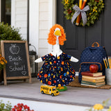 JcHrmers Back to School Porch Goose Outfits Teacher Goose Outfits Lawn Goose Clothes Fits 23" Cement Plastic Goose Statue for School Classroom Outdoor Garden Lawn Yard Patio Decor