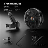 Spider Farmer New Grow Tent Clip Fan 6", EC Motor, Custom 10 Dynamic Wind Speeds and 10-Level Oscillation, Weatherproof IP-54, Powerful Airflow but Quiet for Hydroponics Circulation Cooling