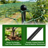 DOLEMODUO 72 Inch Garden Stake Netting Support, 10PCS Heavy Duty & Rust Proof Powder Coated Steel Plant Stakes for Garden Fencing, Plant & Crop Protection from Wildlife