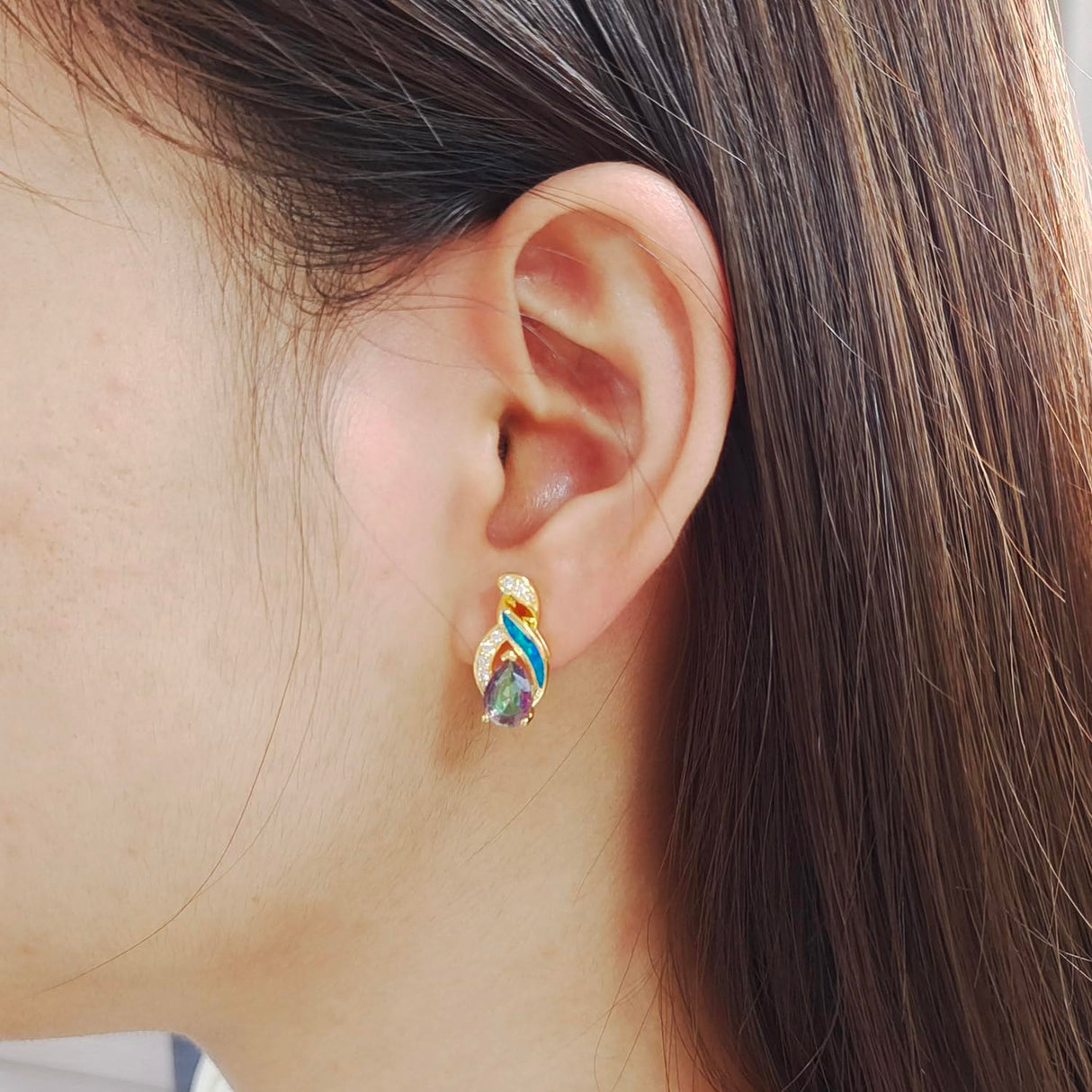 Hermosa Jewelry Sets Australian Created Opal Necklace Earrings Mother's Day Gifts Jewelry for Mom (JS6)