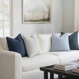 MIULEE Pack of 4 Decorative Textured Boucle Christmas Throw Pillow Covers 18x18 Inch Neutral Blue Accent Solid Pillow Cases Couch Cushion Covers for Modern Farmhouse Boho Bed Livingroom Home Decor