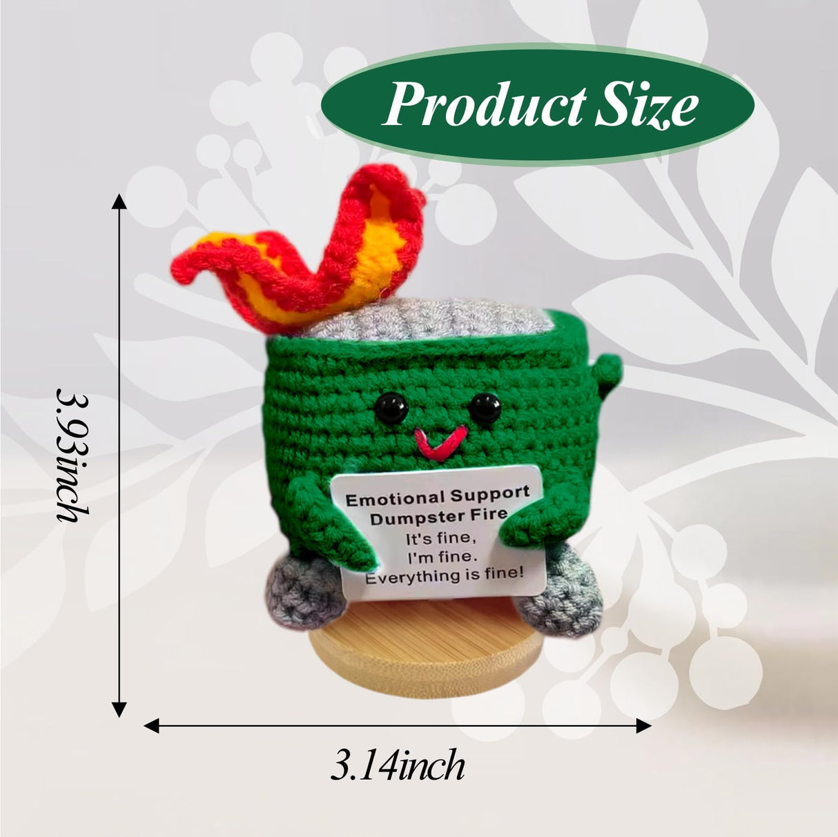 Nordkawa Emotional Support Dumpster Fire - Positive Crochet Christmas Birthday Gifts for Women Men Girls Coworker Friend, Handmade Knitting Thanksgiving Basket Dumpster Home Office Accessories Decor