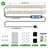 Wiaxulay 8 inches Grow Lights for Indoor Plants, 112 LEDs Full Spectrum Grow Light Strip, Under Cabinet Grow Lamp with Auto Timer 6/12/16 Hrs, 3 Lighting Mode, Ideal for Plant Stand, Shelf, 2 Pack