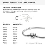 PANDORA Heart Clasp Snake Chain Bracelet - Heart Clasp - Romantic Jewelry for Her with Gift Box - Compatible Moments Charms - Sterling Silver - 9"