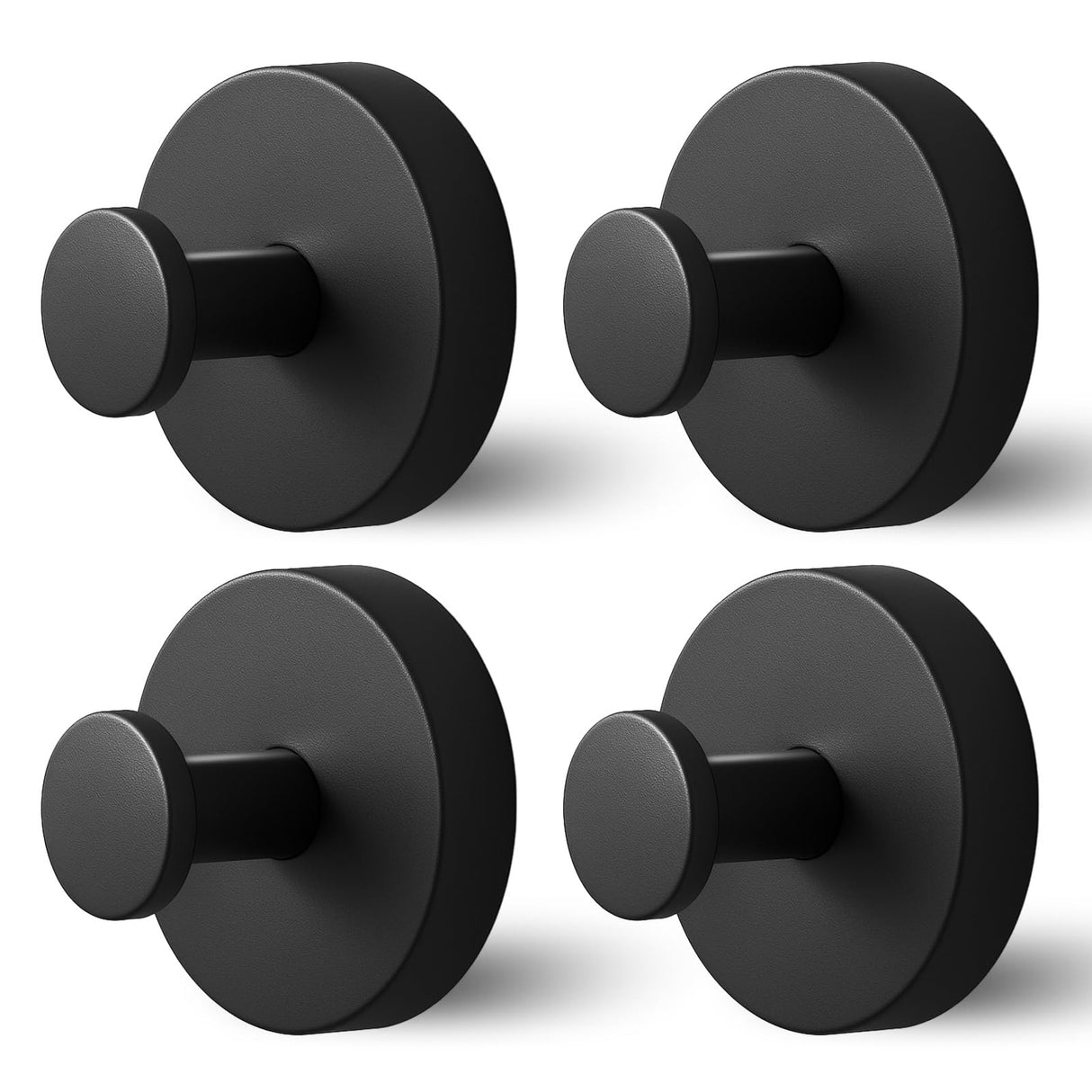 WingWider Shower Hooks for Inside Shower,Suction Cup Hooks for Glass Window,Removable Towel Hooks for Bathrooms,4 Packs(Black)