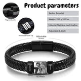 Personalized Picture Bracelet for Men Custom Engraved Bracelets with Photo Name,Custom Bracelet Gift for Boyfriend Husband Father's Day Christmas (Black)