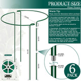 6-Pack 31.5” Plant Support Stakes, Steel Plant Cage & Peony Tomato Hydrangea Cage, Garden Stakes for Outdoor Plants, Heavy-Duty Plant Stakes, 16.7” Support + 14.8” Extension Tubes