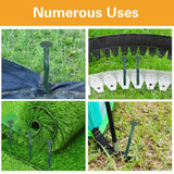 Bakulyor 100 Pack Metal Landscape Stakes, 6 Inch Artificial Turf Spikes, 6 Gauge Large Landscaping Nails, Green Edging Anchoring Staple for Garden Ground Grass Lawn Paver Timber Border Weed Barrier 6"