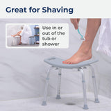 Drive Medical RTL12203KDR Shower Chair, Adjustable Shower Stool with Suction Feet, Shower Seat for Inside Tub, Bathroom Bench, 300 LB Weight Capacity