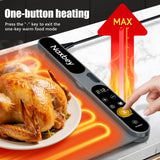 NAXBEY Warming Mat for Food, Food Warmers for Parties Buffet, Foldable Food Warming Mats for Countertops and Daily Use with Timer and 7 Temperature Levels, with one-touch heating button, 15"x23.6"
