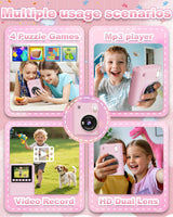 Instant Print Camera for Kids, 1080P Instant Digital Print Cameras for Toddler, Portable Toy for 4 5 6 7 8 9 10 Year Old Girl, Christmas Birthday Gifts for Girls Boys with SD Card Pink