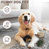 2-in-1 No-Stuffing Hedgehog Dog Toys 3 PCS, Squeaky Ball for Throwing Play