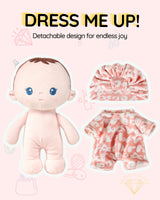 LeyaDoll Soft Baby Doll Toys (9''), My First Baby Rag Doll for 1 Year-Old Girl Birthday Gift, Christmas Plush Toys Gift for Toddler Kids Infants-Pudding Baby