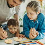 36 Pcs Unfinished Wood Coasters for Crafts,Cymuber 4 Inch Blank Wooden Coasters,Blank Coaster with Non Slip Pad for DIY Stained Painting Wood Engraving Wedding Halloween Christmas Home Decoration