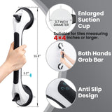 TAILI Shower Grab Bar Glow in The Dark, 2 Pack 16.8 in Grab Bars for Bathtubs, Bath Handle Shower Rail for Seniors and Elderly,Bathroom Safety Grip Removable No Drilling Waterproof Black