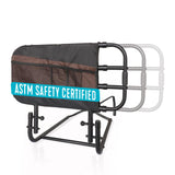 Stander EZ Adjust Bed Rail, Adjustable Senior Bedrail and Safety Assist Railing for Elderly Adults with Organizer Pouch, ASTM Safety Approved Guard-Rail, Black