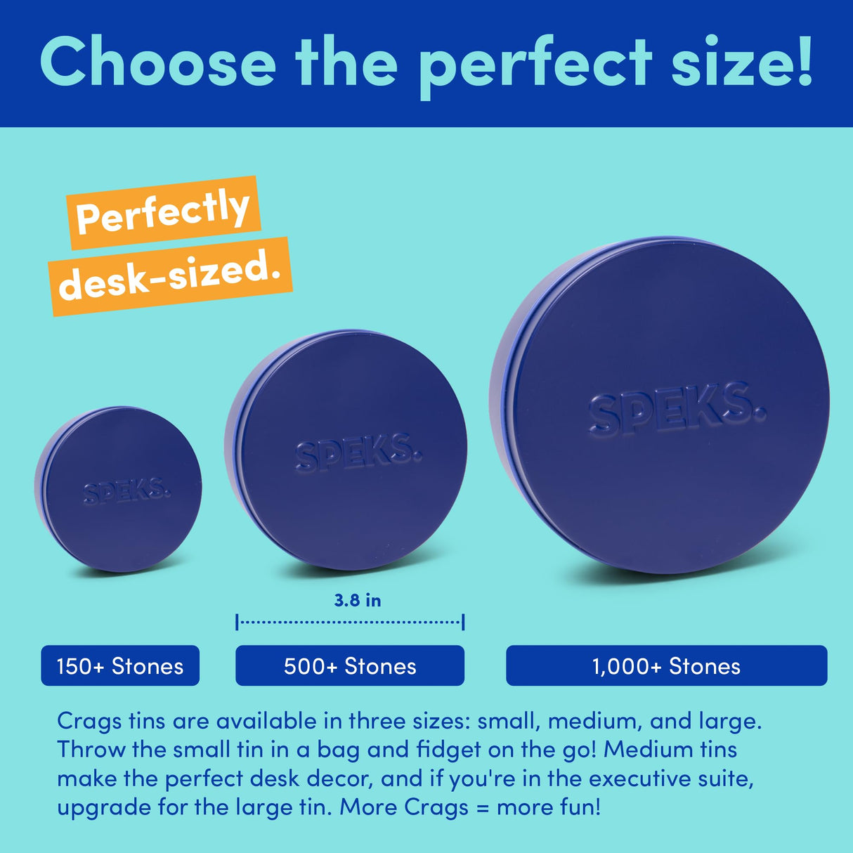 Speks Crags Ferrite Putty, 500+ Ferrite Stones in a Tin, Fidget Toy for Adults & Teens 14+, Desk Toy for Office, Christmas Gift, Holiday Stocking Stuffer, Stress Relief Present | Matte Indigo, Medium