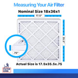 Filter King 18x36x1 Air Filter (MERV 8) (6-Pack) Dust & Allergy Control AC Furnace Filters, MADE IN USA, HVAC, Pleated, Electrostatic (Actual Size: 17.5 x 35.5 x .75)