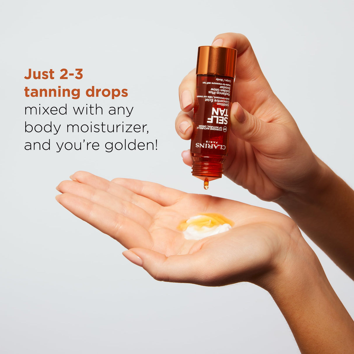 Clarins Self Tanning Body Booster | Self Tanning Drops For Body To Mix With Moisturizer | Natural, Long-Lasting, Streak-Free, Buildable Tan | Hydrates | Non-Staining | 99% Natural Ingredients | 1 Oz