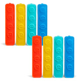 Cool Coolers by Fit & Fresh Kids Icicle Lunch Box Ice Pack Sticks, Icicle Ice Sticks for Lunch Bags and Coolers, Lunch Ice Pack Sticks, Reusable, Multicolored, Smile Icicles, 8PK