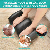 MASGRE Electric Foot Massager Machine with Heat, Shiatsu Kneading Feet and Calf Massagers for Relaxation, Plantar Fasciitis Relief, Deep Tissue Massage, Gifts for Mom & Dad, Wired Remote