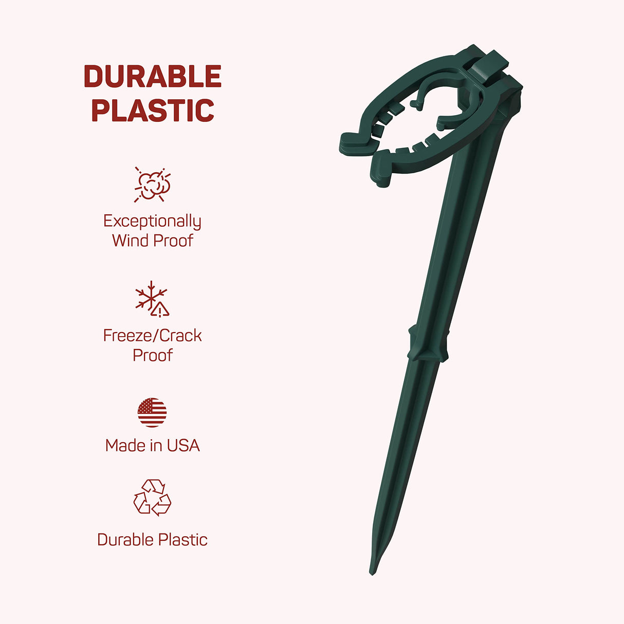 Christmas Light Yard Stakes [Set of 100] Outdoor Light Stakes - 8.5" Tall - Universal Christmas Pathway Lights On Yards, Driveways - Christmas Yard Stakes - USA Made