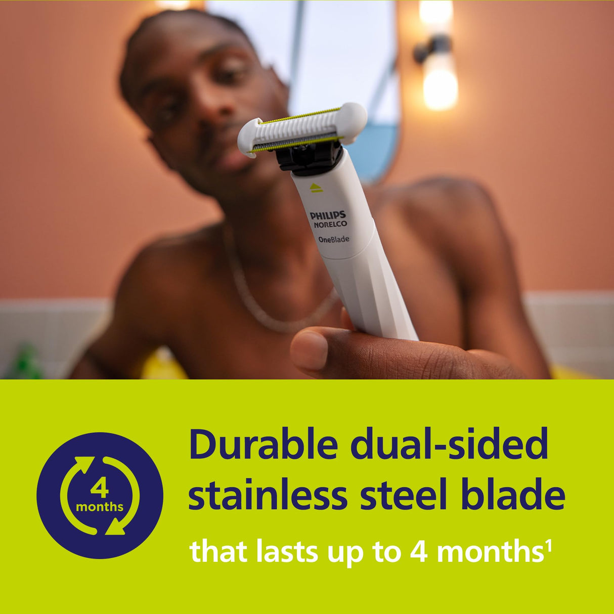 Philips Norelco OneBlade Intimate, Designed for Pubic Grooming, Trim & Shave with Extra Skin Protection, Waterproof, Model QP1924/70