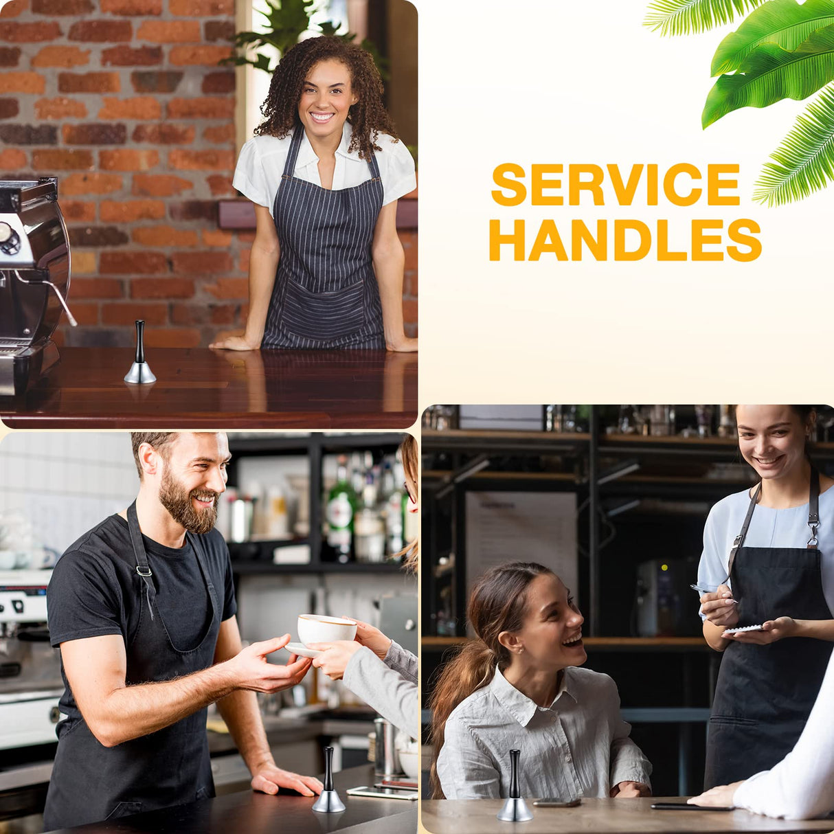 Yeshone 50 Pcs Loud Hand Bell Bulk Dinner Service Bell for Food Line Care for The Sick and Elderly Alarm Ringing Call for Pets Jingles Weddings Christmas Decoration(Silver)