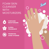 Scott Professional Foam Hand Soap with Moisturizers (91552), 1.0 L, Foaming, Pink, Floral Scent, Manual Refills (6 Bottles)