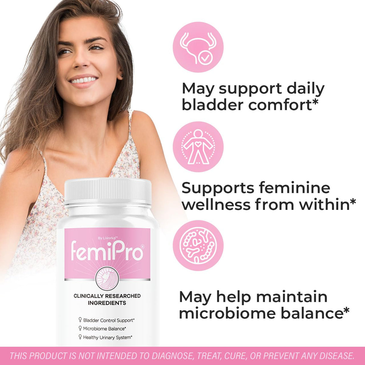 (3 Pack) FemiPro Bladder Control Pills - Original FemiPro Capsules, Femi Pro Bladder Control Support Supplement, Probitic FemiPro Pills for Overall Health and Wellness Reviews, 90 Capsules 3 Months