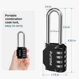 Puroma 4 Pack 2.6 Inch Long Shackle Combination Lock 4 Digit Outdoor Waterproof Padlock for Hasp Locker Lock, Sports Locker, Fence, Gate, Toolbox, Case, Hasp Storage, Cabinets (Black)