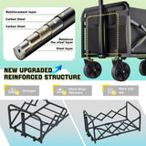 280LBS Collapsible Wagon Cart Foldable, Lightweight Grocery Cart with Wheels