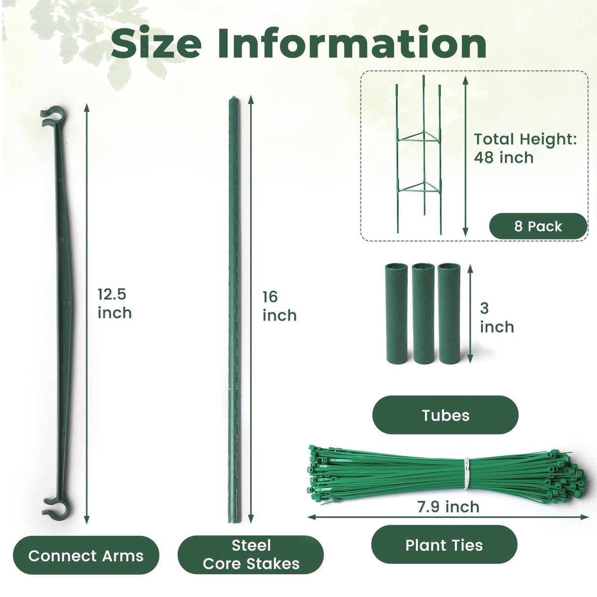 SDLDEER 6 Pack 48in Adjustable Metal Tomato Cages for Garden