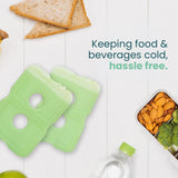 Healthy Packers Cool Pack, Slim Long-Lasting Ice Packs - Green Gel Ice Pack Great for Coolers or Lunch Box (8-Pack)