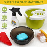 Dreamon Toddler Cleaning Set - 14Pcs Kids Cleaning Toy Set with 2-in-1 Kids Vacuum That Really Works, Pretend Home Cleaning Play Set for Toddler Age 3-7, Christmas Birthday Gift for Girls Boys（Red）