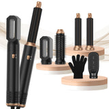 Hair Blow Dryer Brush Set 5 in 1, 1000w Negative Hot Air Styler Set, Compact Hair Dryer,Faster Drying, Shinier Hair,Temperature Portable, Lonic Blow Dryer Grey