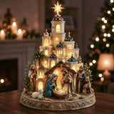 Bethlehem Nativity Church Light Tower,Lighted Nativity Scene Tabletop,1 Pcs