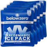 Below Zero Prefilled Reusable Ice Packs for Coolers | Long Lasting Freezer Ice Blocks for Camping, Lunch Bags & More | 48 Hour Cooler Ice Pack Technology | Small 7.5”x6.5” (5-Pack)