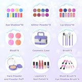 PERRYHOME Kids Makeup Set for Girl 56 Pcs Washable Real Cosmetic, Non-Toxic Frozen Toys Toddler Makeup Kit, Princess Dress up Christmas & Birthday Girl Gift for 3 4 5 6 7 8 9 10 11 12 Year Old Girls